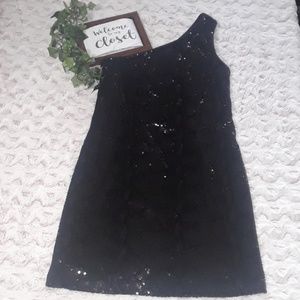 MODA INTERNATIONAL Black Dress One Shoulder Sz 6